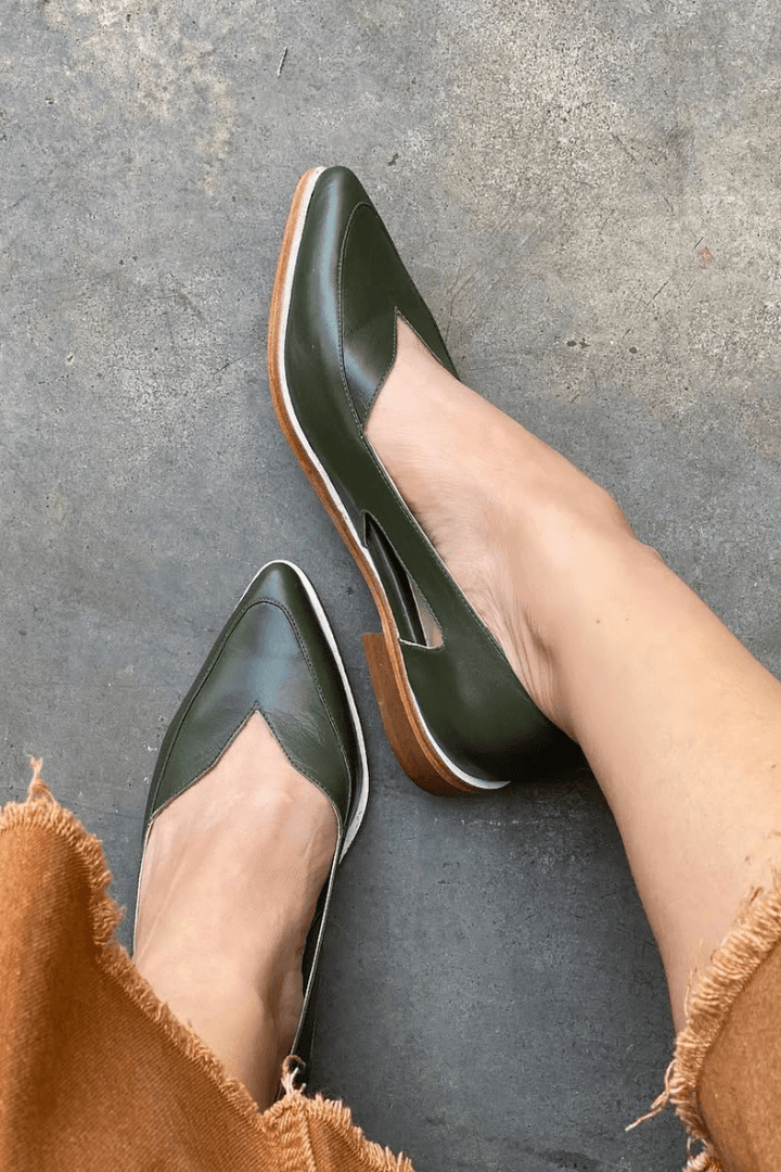 Ballerine cut-out slip-on casual Blu Navy a punta