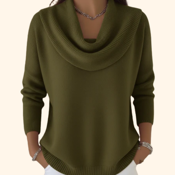 Scarlett™ Maglione con Collo Drappeggiato
