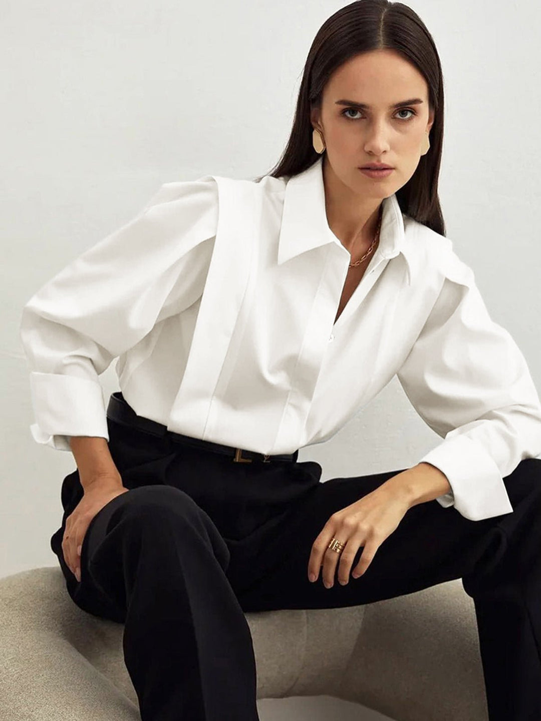 Camicia Quadrata con Bottoni
