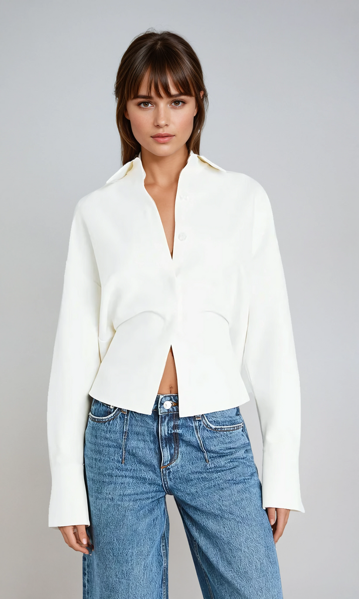 Camicia Button Down Drappeggiata