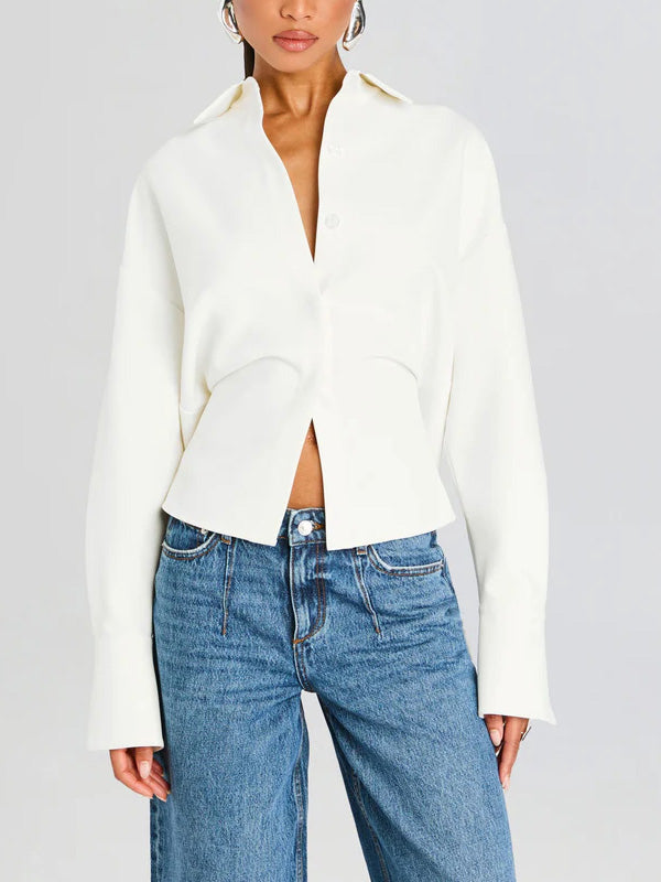 Camicia Button Down Drappeggiata