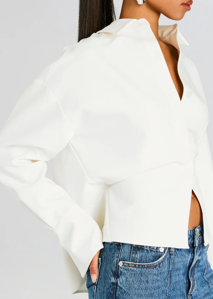 Camicia Button Down Drappeggiata