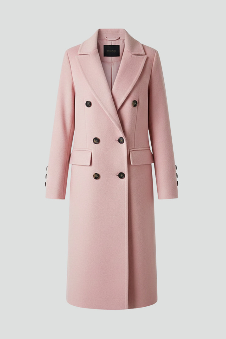Cappotto da Donna con Collo a Revers e Chiusura con Bottoni