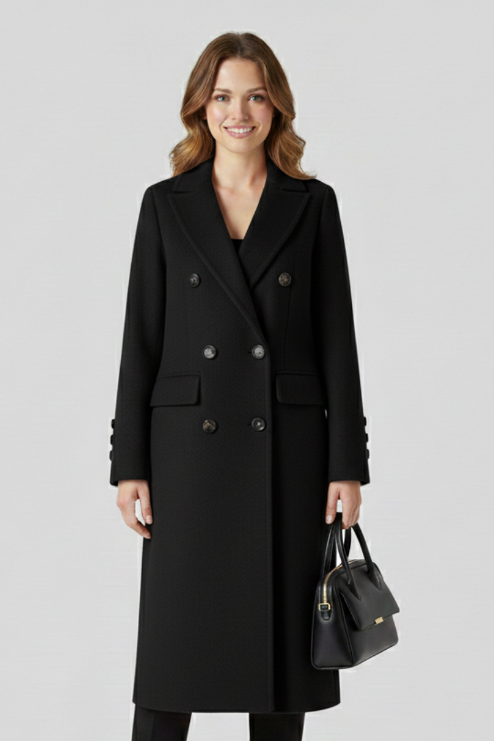 Cappotto da Donna con Collo a Revers e Chiusura con Bottoni
