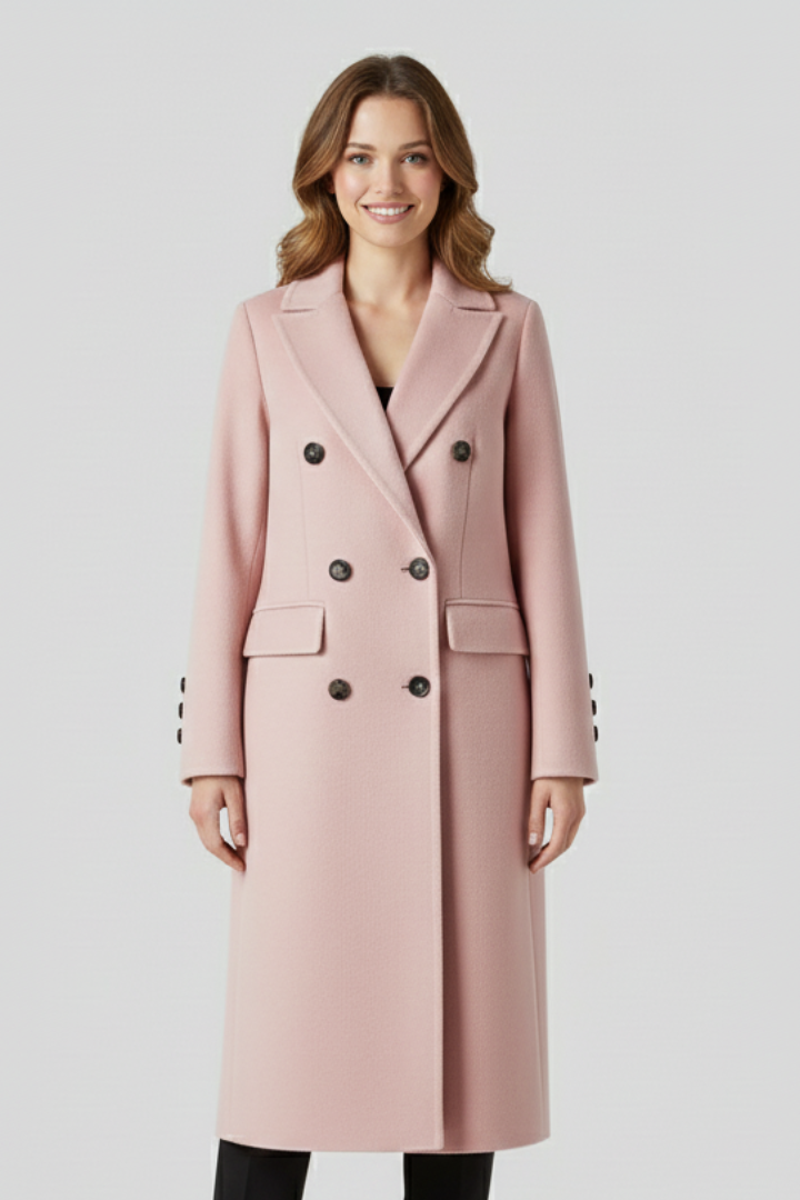 Cappotto da Donna con Collo a Revers e Chiusura con Bottoni
