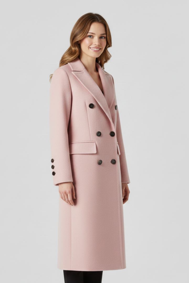 Cappotto da Donna con Collo a Revers e Chiusura con Bottoni