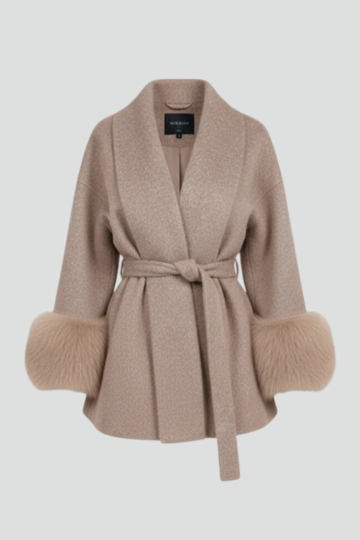 Cappotto da Donna a Lunghezza Completa con Cintura in Vita