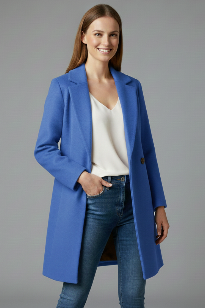 Cappotto da Donna con Chiusura a Bottone e Collo