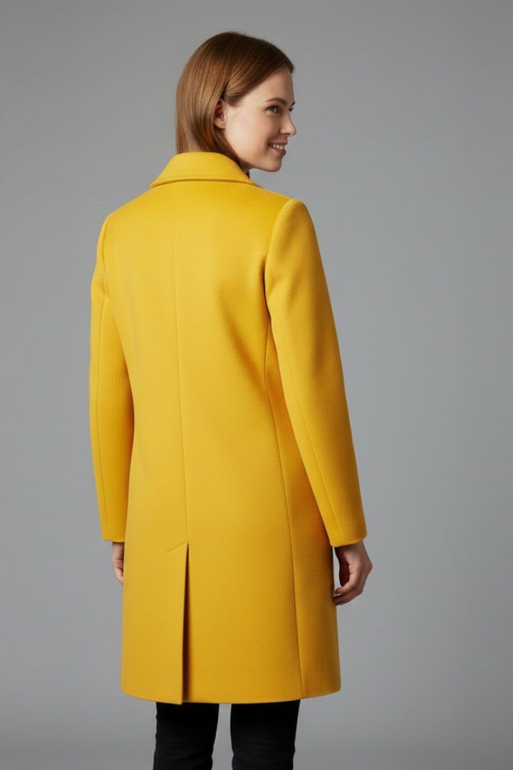 Cappotto da Donna con Chiusura a Bottone e Collo