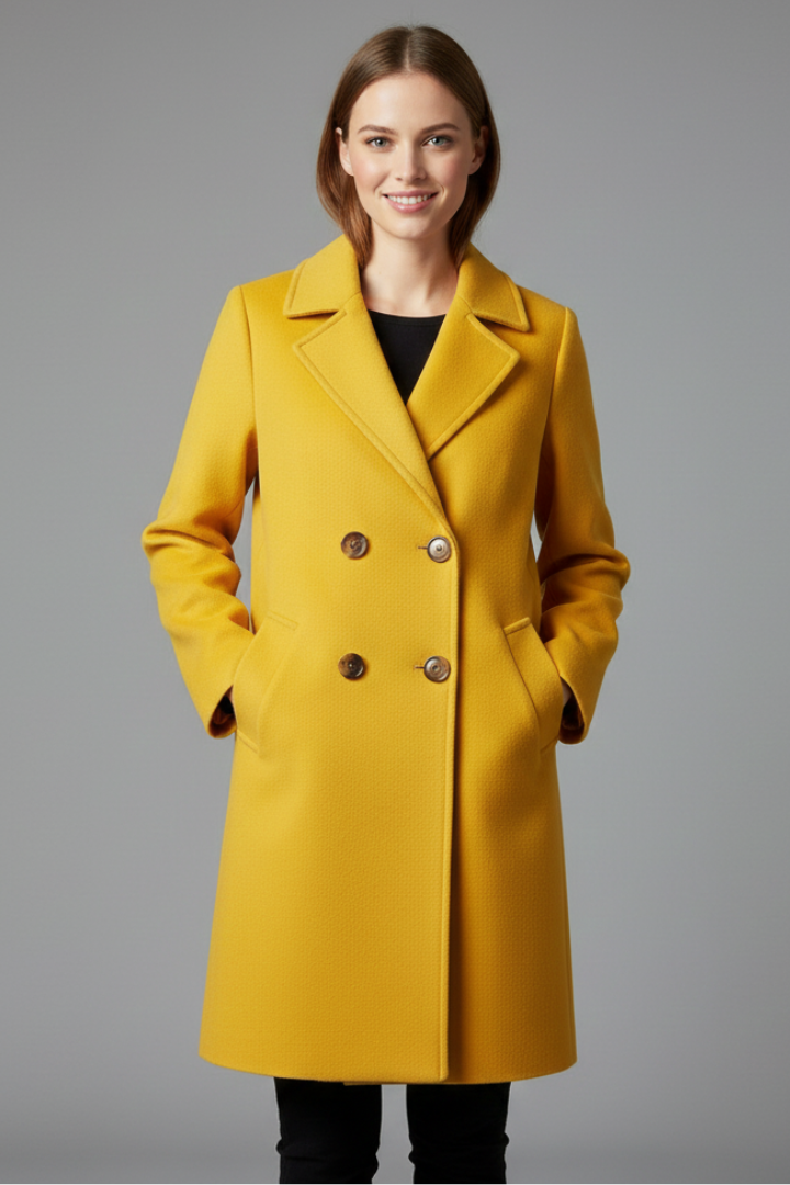 Cappotto da Donna con Chiusura a Bottone e Collo