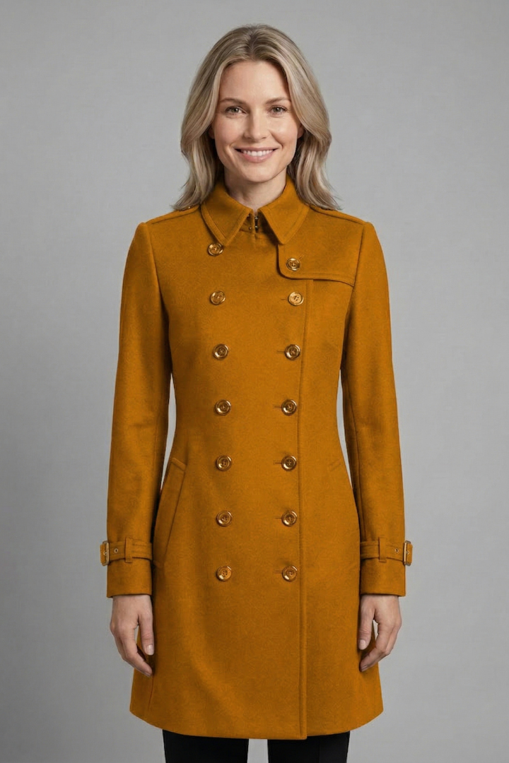 Cappotto da Donna con Bottoni Doppi e Maniche Lunghe