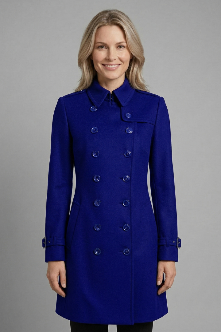Cappotto da Donna con Bottoni Doppi e Maniche Lunghe