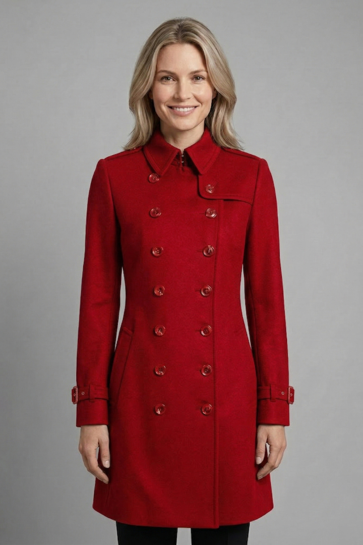 Cappotto da Donna con Bottoni Doppi e Maniche Lunghe