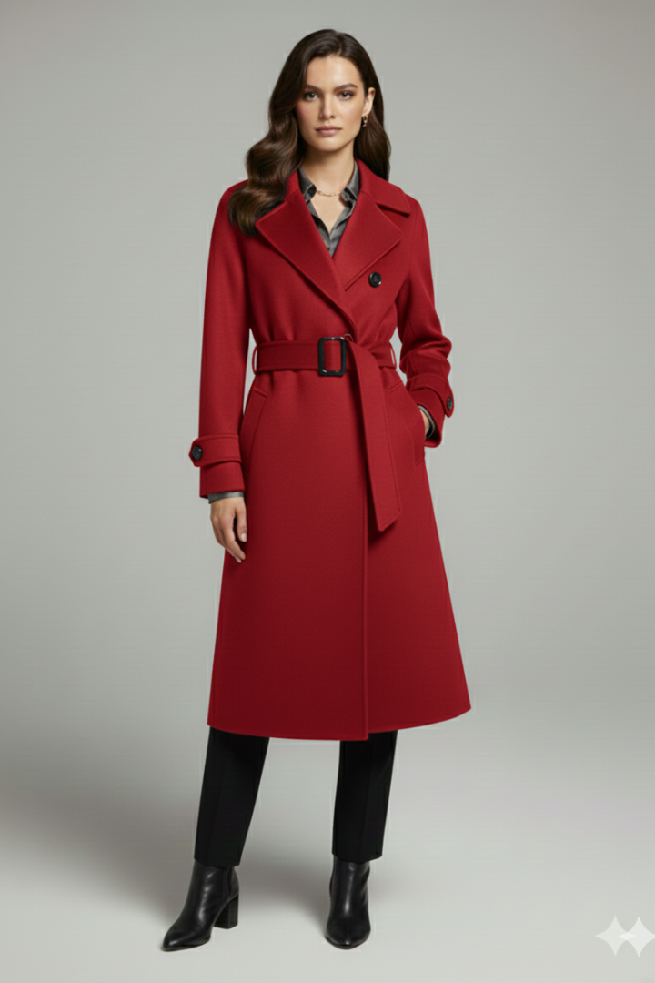 Cappotto da Donna con Collo a Revers e Chiusura a Bottone