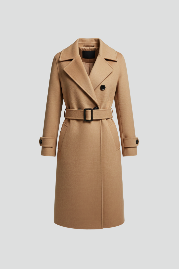 Cappotto da Donna con Collo a Revers e Chiusura a Bottone