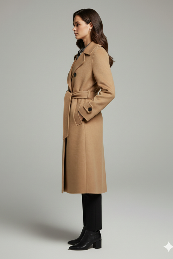 Cappotto da Donna con Collo a Revers e Chiusura a Bottone