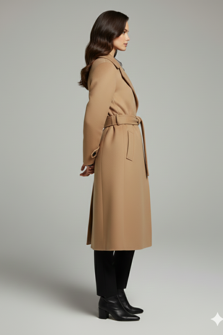Cappotto da Donna con Collo a Revers e Chiusura a Bottone