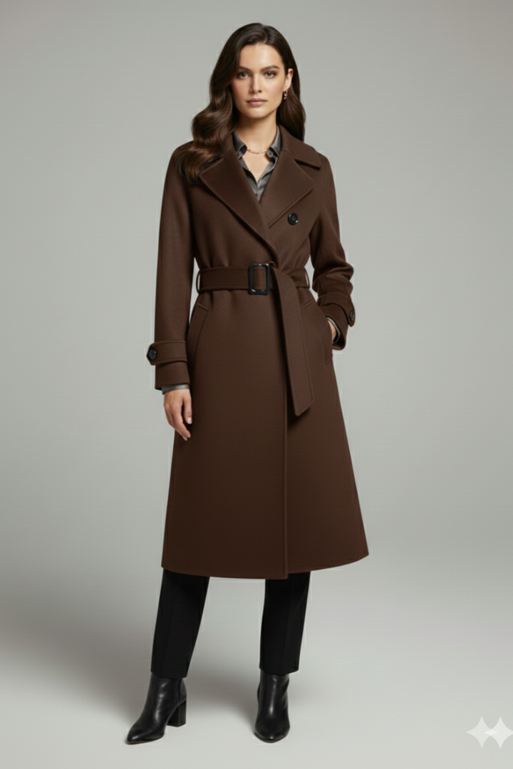 Cappotto da Donna con Collo a Revers e Chiusura a Bottone
