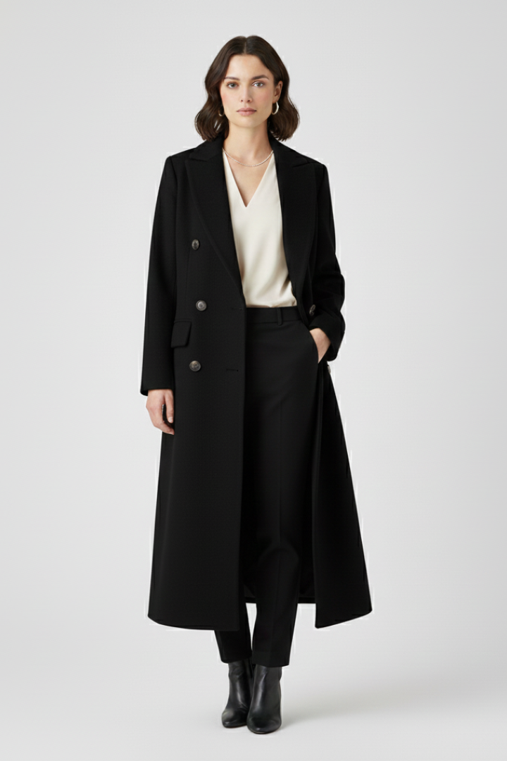 Cappotto da Donna con Collo a Revers e Chiusura a Bottone