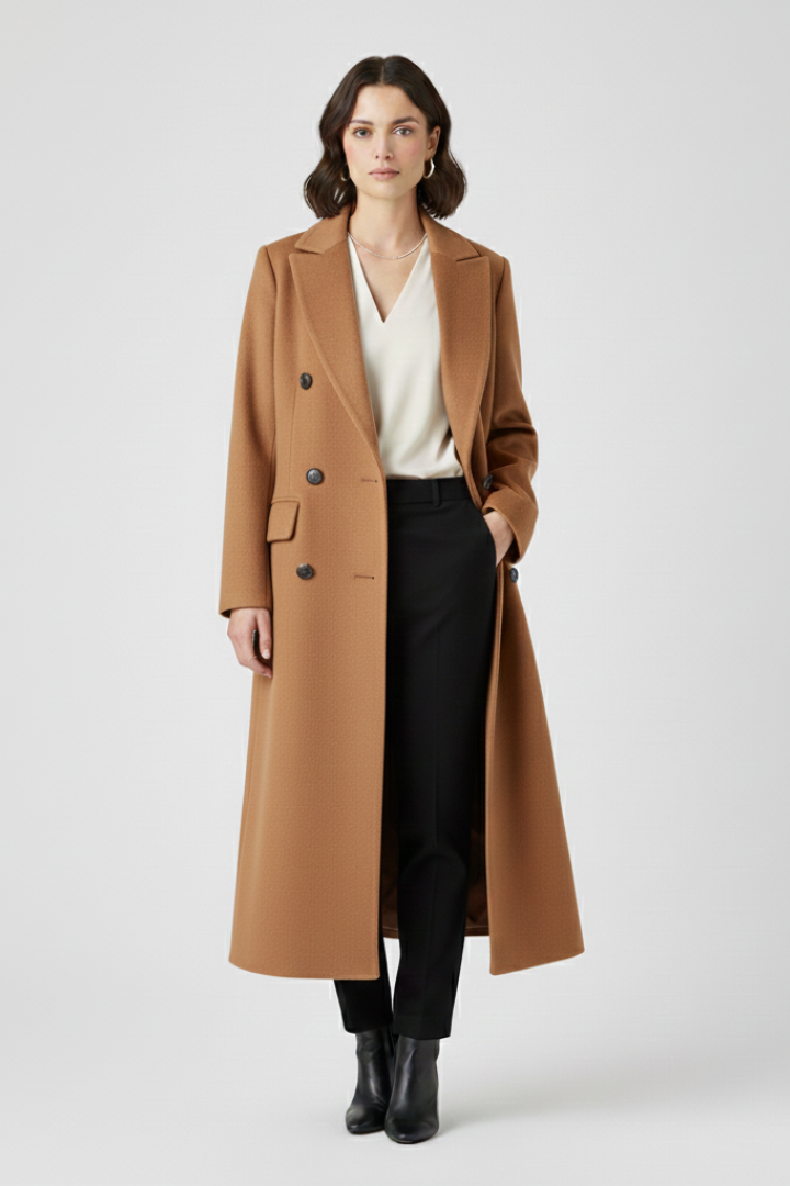 Cappotto da Donna con Collo a Revers e Chiusura a Bottone