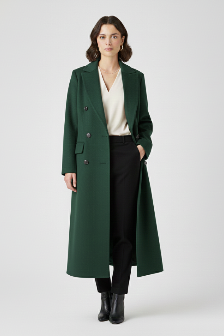 Cappotto da Donna con Collo a Revers e Chiusura a Bottone