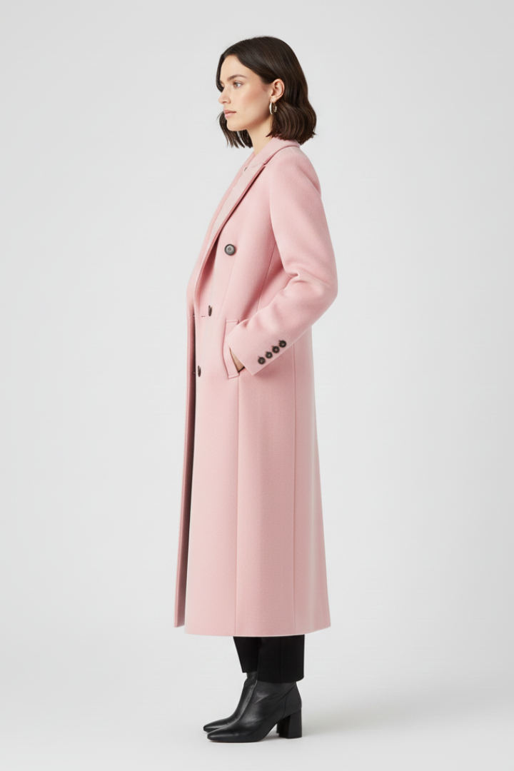 Cappotto da Donna con Collo a Revers e Chiusura a Bottone
