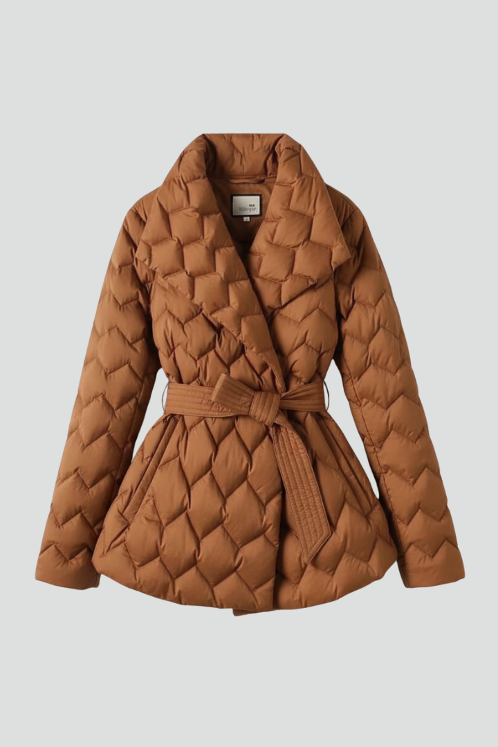 Cappotto Invernale da Donna con Vita Regolabile e Tasche Profonde