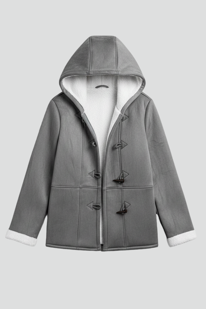 Cappotto da Donna con Cappuccio e Chiusura a Toggle e Interno Foderato