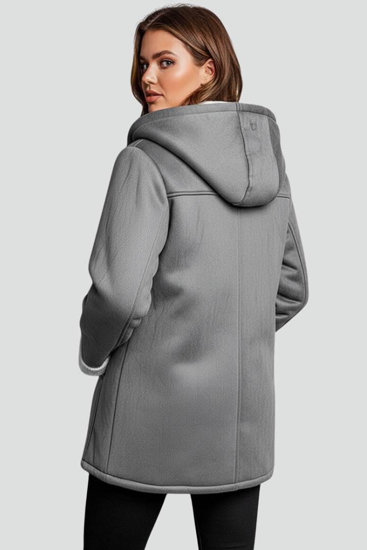 Cappotto da Donna con Cappuccio e Chiusura a Toggle e Interno Foderato