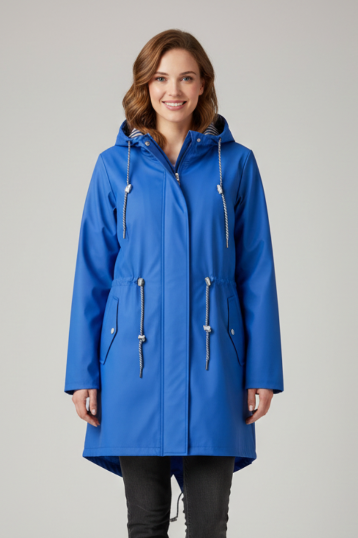 Cappotto da Donna con Cappuccio, Zip e Tasche Frontali