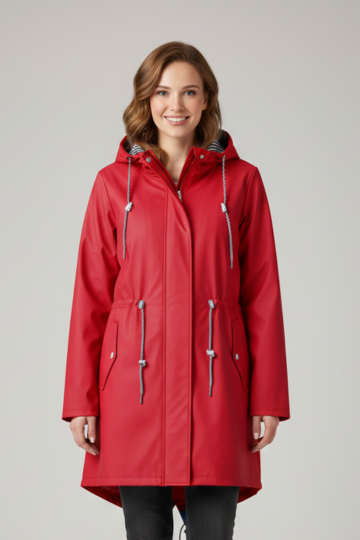 Cappotto da Donna con Cappuccio, Zip e Tasche Frontali