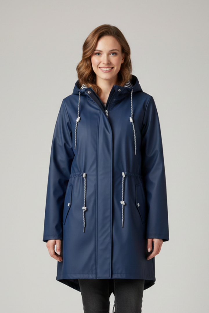 Cappotto da Donna con Cappuccio, Zip e Tasche Frontali