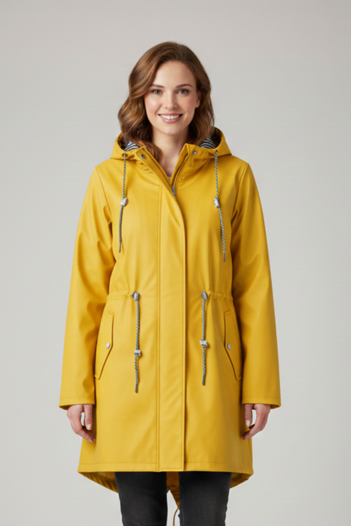 Cappotto da Donna con Cappuccio, Zip e Tasche Frontali