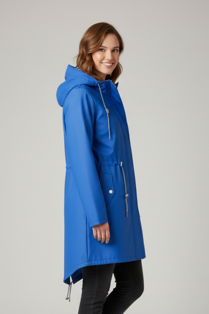 Cappotto da Donna con Cappuccio, Zip e Tasche Frontali
