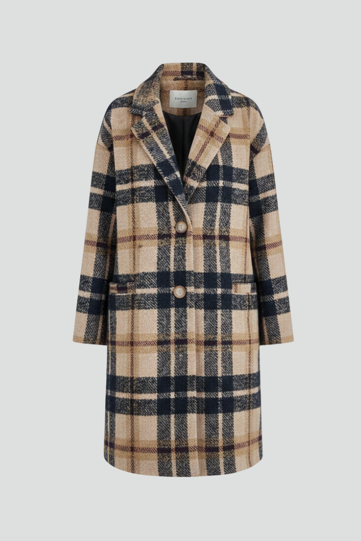 Cappotto lungo da donna con bottoni e colletto