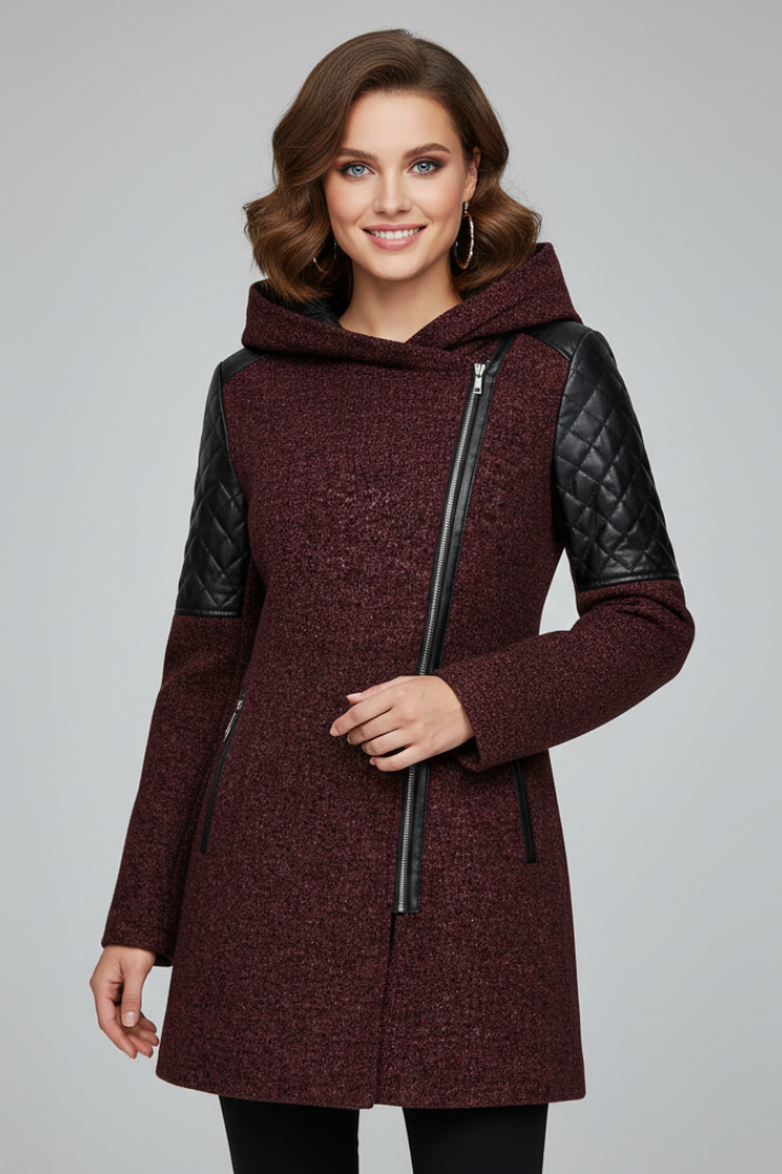 Cappotto Lungo da Donna con Cappuccio e Zip