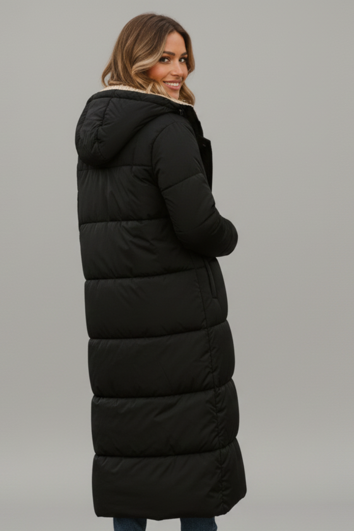 Cappotto Lungo da Donna con Cappuccio e Zip