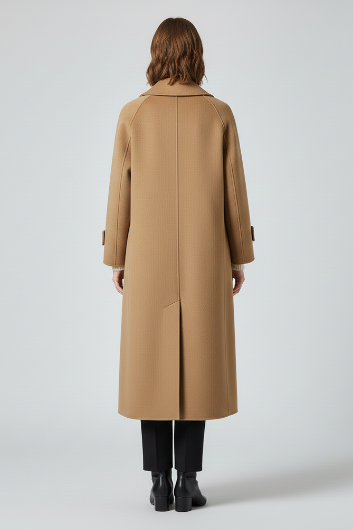 Cappotto Lungo da Donna con Taglio Dritto e Superficie Testurizzata
