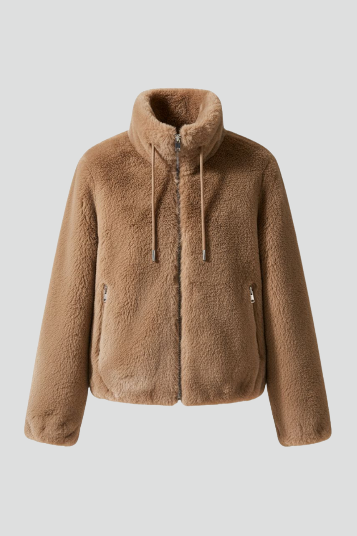 Cappotto Teddy da Donna con Zip e Orlo Regolabile