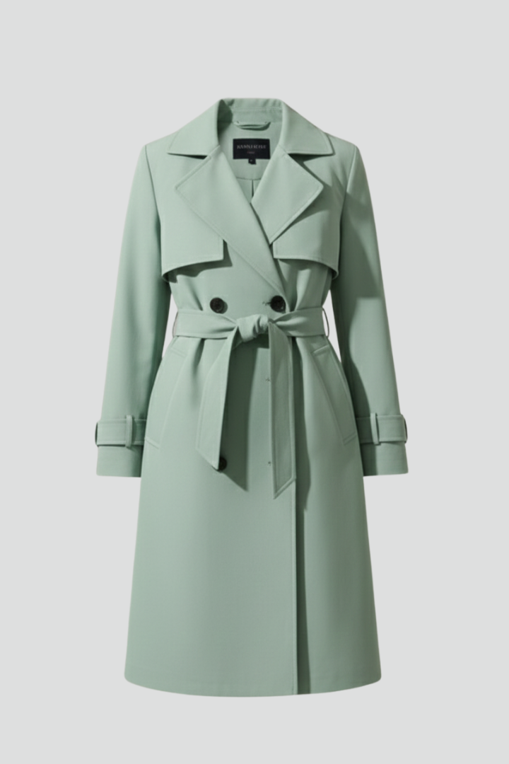 Trench da Donna con Cintura e Chiusura Frontale a Bottone