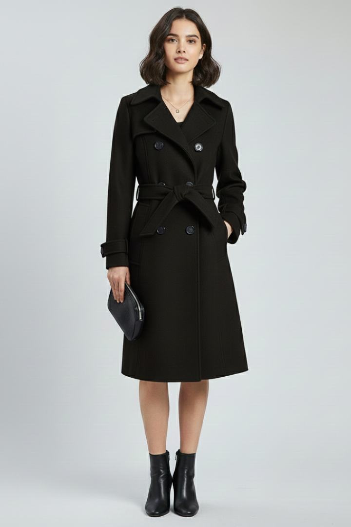 Cappotto Trench da Donna con Cintura e Bottoni Doppio