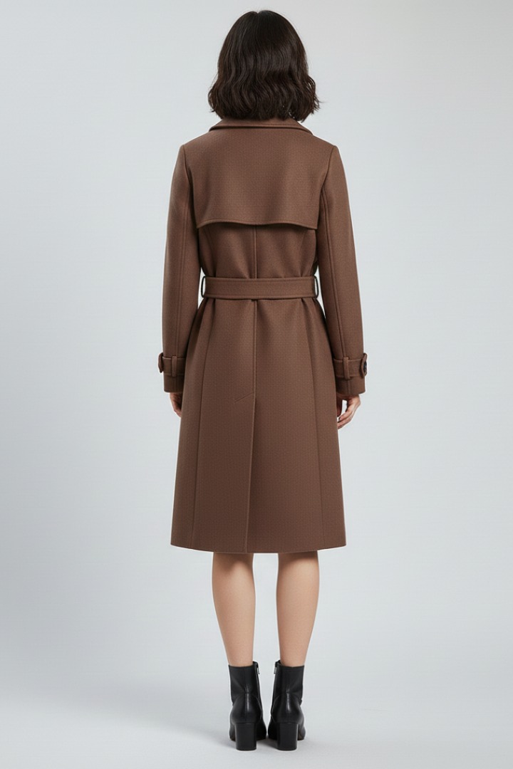 Cappotto Trench da Donna con Cintura e Bottoni Doppio