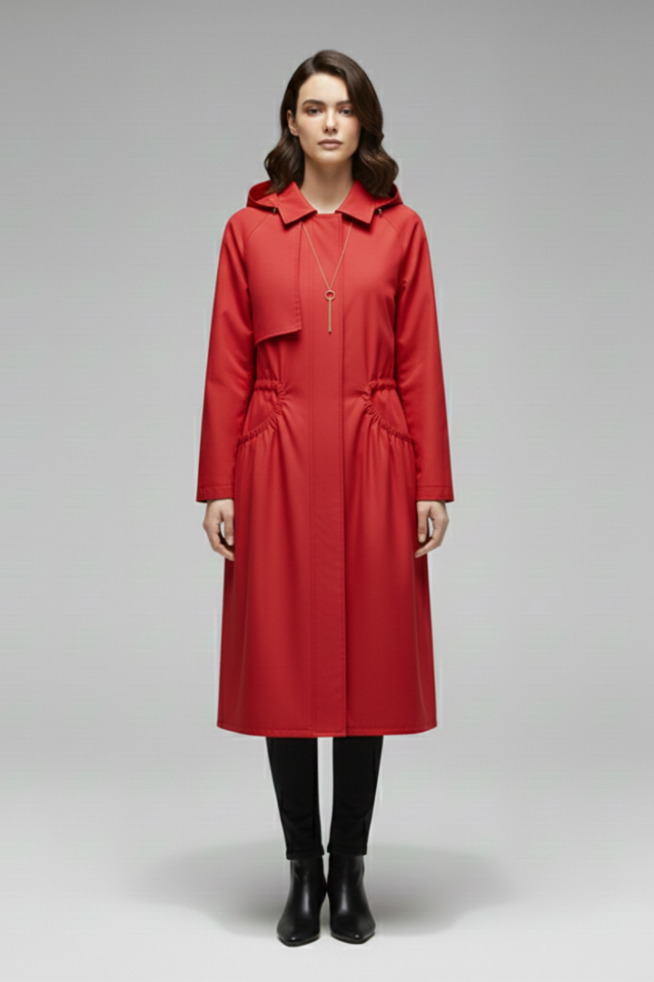 Cappotto Trench da Donna con Cappuccio e Cintura Regolabile