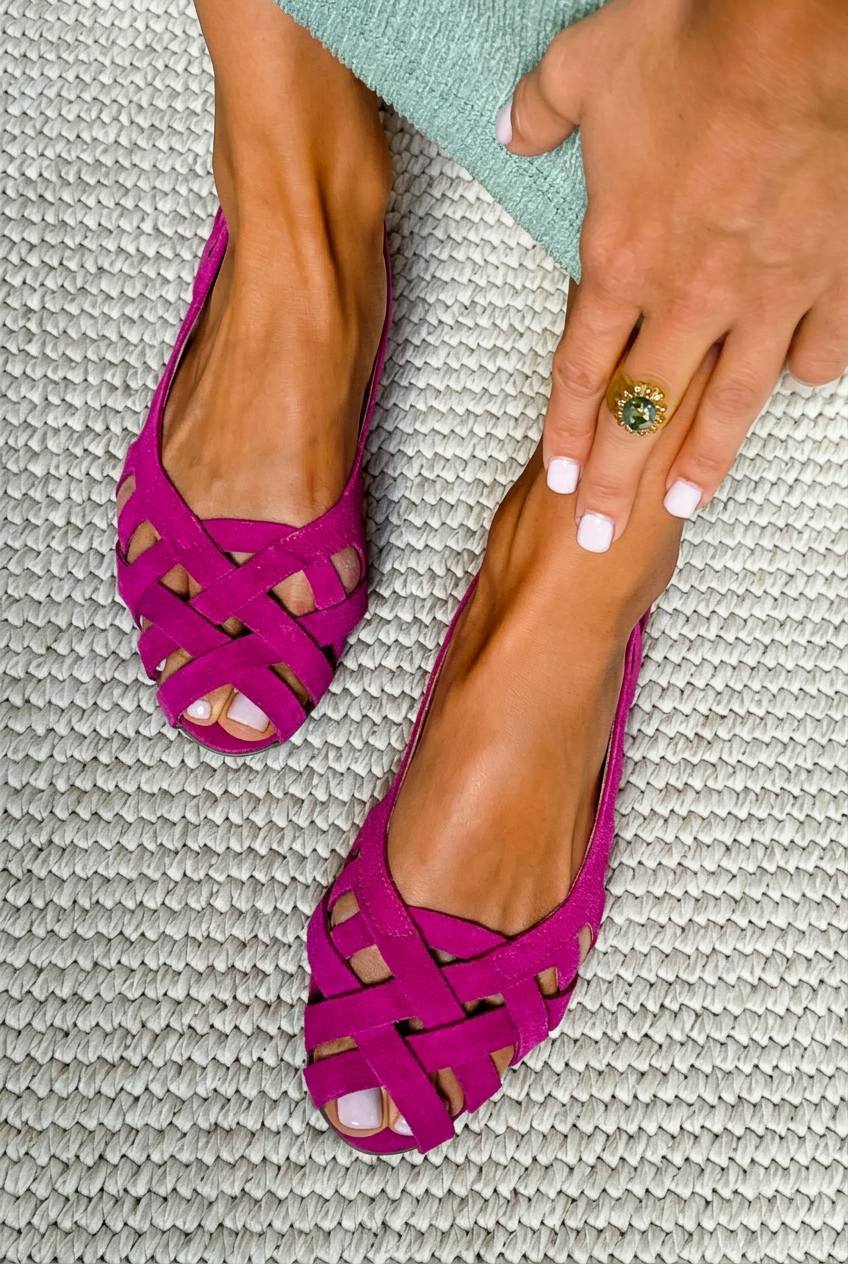 Sandali peep toe intrecciati casual bassi con cinturini incrociati